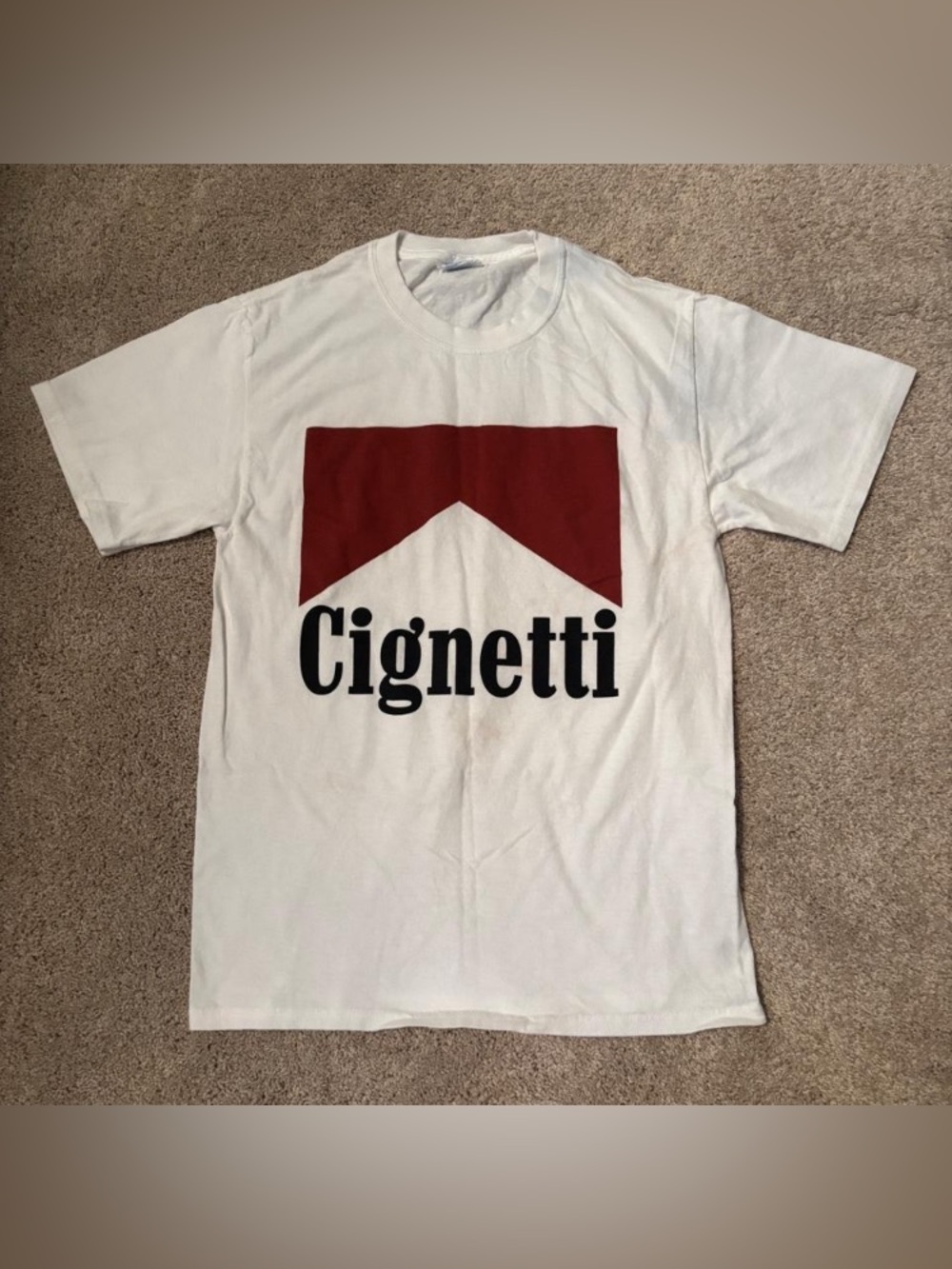 ORIGINAL Cignetti White T-Shirt with Red Graphic